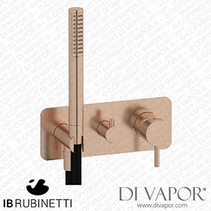 IB Rubinetti EMT313SR Milanotorino Exposed Parts for Manual Wall Mixer with Two Ways Diverter and Shower Kit Spare Parts