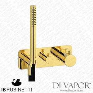 IB Rubinetti EMT613OO Milanotorino Two Ways Wall Shower Thermostatic Valve Complete with Shower Kit Spare Parts