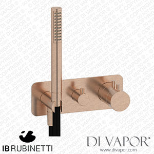 IB Rubinetti EMT613SR Milanotorino Two Ways Wall Shower Thermostatic Valve Complete with Shower Kit Spare Parts