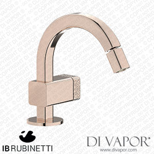 IB Rubinetti EO220RS_2 Elio Bidet Mono Mixer with Hydroprogressive Cartridge Complete with Drain 60Degree Cut Spout and Coral Lever Spare Parts