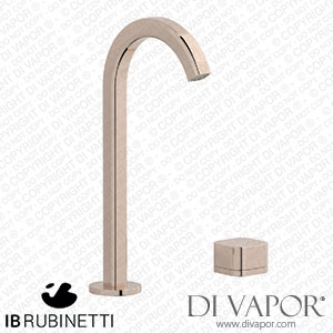 IB Rubinetti EO394RS_1 Elio Washbasin Two Hole Mixer with Hydroprogressive Cartridge Complete with Drain 60Degree Cut Spout and Plain Lever Spare Parts