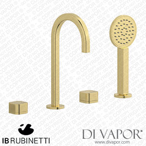 IB Rubinetti EO396IS_1 Elio Four Holes Deck Mounted Bath Filler with Hydroprogressive Cartridge Plain Handle Spare Parts