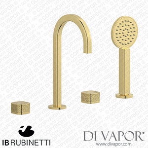 IB Rubinetti EO396IS_2 Elio Four Holes Deck Mounted Bath Filler with Hydroprogressive Cartridge Coral Handle Spare Parts