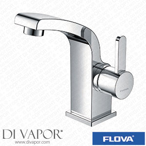 Flova ESSBAS Essence Slim 132Mm Mono Basin Mixer with Slotted Clicker Waste Set Spare Parts