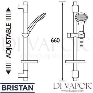 Bristan EV KIT-EFB C Economy Single Function Slide Bar Shower Kit Spare Parts