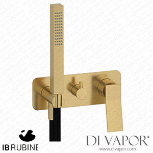 IB Rubinetti EWA313OS Wave Exposed Parts for Manual Wall Mixer with Two Ways Diverter and Shower Kit Spare Parts