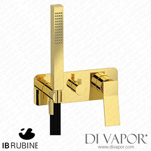 IB Rubinetti EWA314OO Wave Exposed Parts for Manual Wall Mixer with Three Ways Diverter and Shower Kit Spare Parts