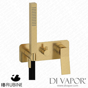 IB Rubinetti EWA314OS Wave Exposed Parts for Manual Wall Mixer with Three Ways Diverter and Shower Kit Spare Parts