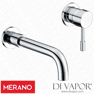 Merano F18 Wall Mounted Modern Basin Sink Tap Single Lever Chrome Spare Parts