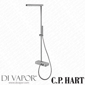 C.P. Hart Switch Exposed Double Outlet Thermostatic Shower Column with 493mm Still Shower Head ABS Baton Handshower and Satin Glass Shelf F5930CR Spare Parts