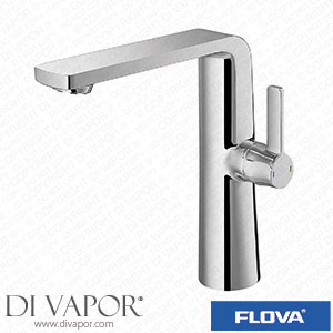 Flova FNTBAS Fusion Tall 222Mm Mono Basin Mixer with Slotted Clicker Waste Set Spare Parts