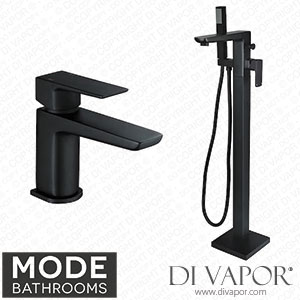 Mode Bathrooms FSTRBLKTPK03 Foster Black Basin and Freestanding Bath Filler Tap Pack Spare Parts