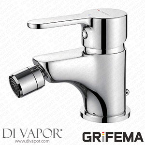 GRIFEMA PORTO-G15003 Single Lever Bath Bidet Tap with Smooth Body 3/8 Inch Hose Chrome Spare Parts