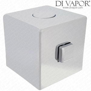 Shower Bar Square Metal Chrome Temperature Control Handle 38mm x 38mm 24 Splines HDX435