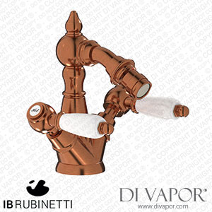 IB Rubinetti HL225RR_2 Hermes + Hermes Elle Monohole Bidet with Two Handles Complete with Drain Spare Parts