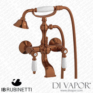 IB Rubinetti HL250RR_2 Hermes + Hermes Elle Wall Mounted Bath Filler Complete with Shower Kit Spare Parts