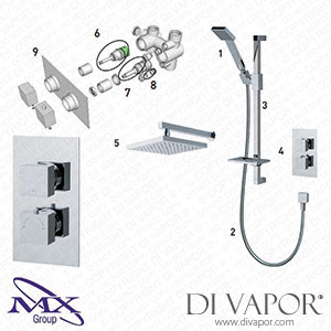 MX Group Atmos Select Square 3 way valve (HLG) Shower Spares