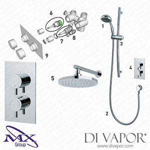 MX Group Atmos Select 3 way valve - round handles (HLI) Shower Spares