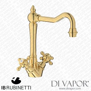 IB Rubinetti HR205OS Hermes + Hermes Elle Monohole Washbasin Mixer with Two Handles Complete with Drain Spare Parts