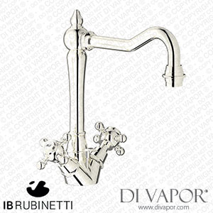 IB Rubinetti HR205PL Hermes + Hermes Elle Monohole Washbasin Mixer with Two Handles Complete with Drain Spare Parts