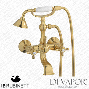 IB Rubinetti HR250OS Hermes + Hermes Elle Wall Mounted Bath Filler Complete with Shower Kit Spare Parts