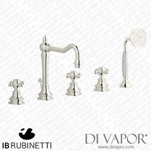 IB Rubinetti HR396PL Hermes + Hermes Elle Five Holes Deck Mounted Bath Filler with Shower Kit Spare Parts