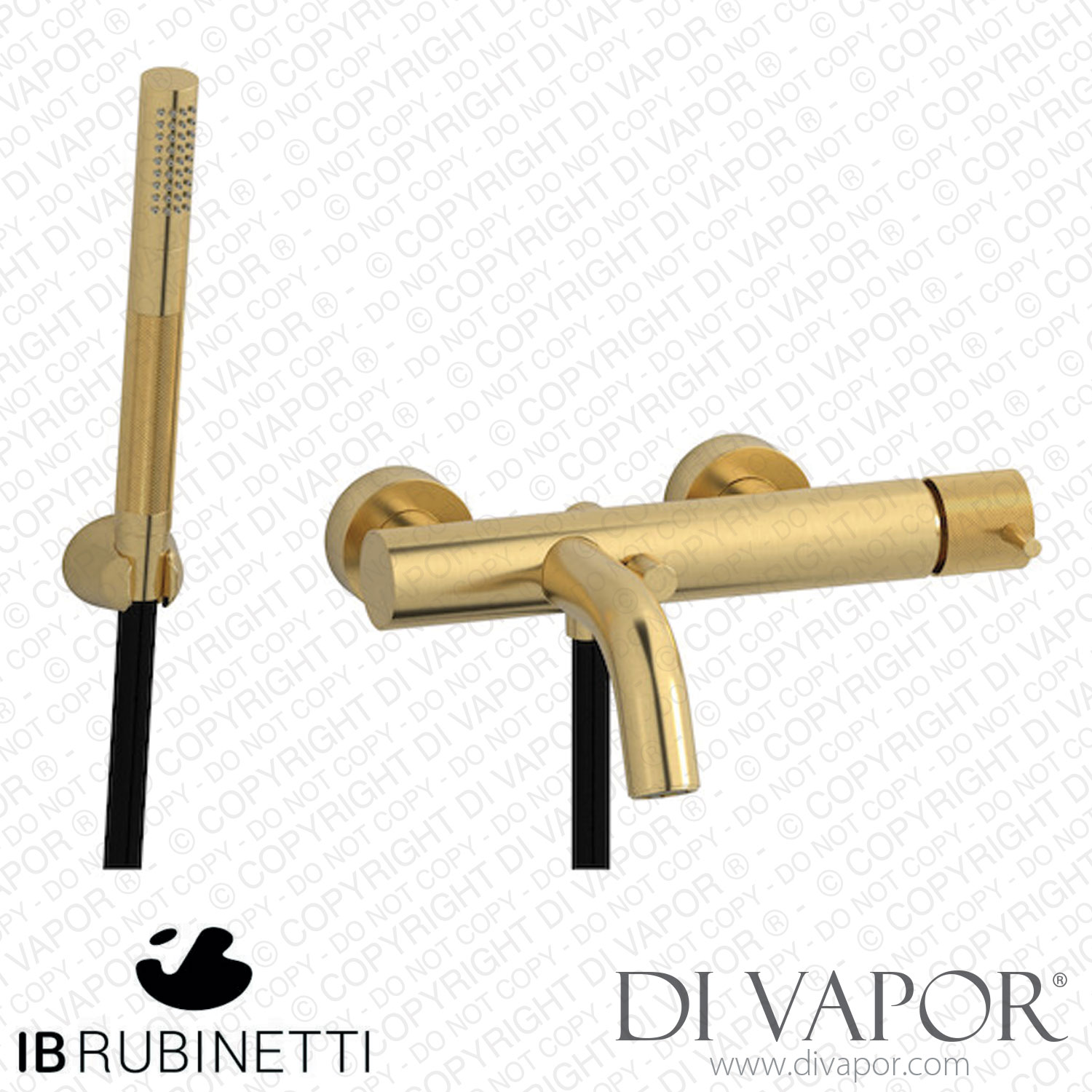 IB Rubinetti ID250OS Industria Wall Mounted Bath Filler Complete with Shower Kit Spare Parts