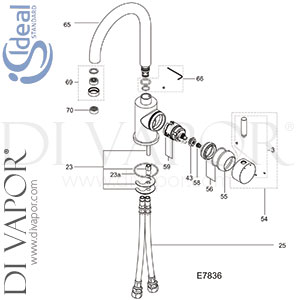 Ideal Standard Affinity Kit Mixer Rim Mounted Sl Kitchen Taps Spare Parts - IDL DV 155