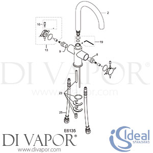 Ideal Standard Affinity Kit Mixer Rim Mounted Mono Xh Kitchen Taps Spare Parts - IDL DV 156