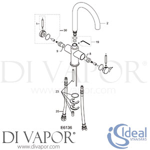 Ideal Standard Affinity Mono Lever Kitchen Tap Spare Parts - IDL DV 157