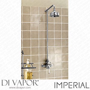 Imperial Victorian Rigid Riser with a Traditional Rose Head with Victorian Exposed Shower Valve Spare Parts