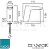 VADO IR 100ASC CP Mixer Spare Parts Diagram