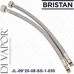 Bristan JL-09*20-08-SS-1-030 M10 1/2in BSP Flexible Tails 300mm - Pair