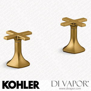 Kohler Deck-Mount Bath Faucet Handles with Cross Design (K-27018-3-2MB) Spare Parts