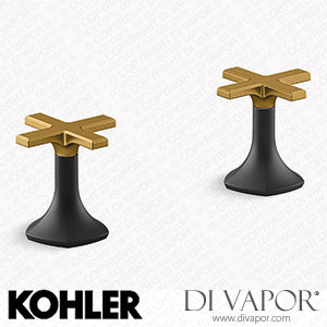 Kohler Deck-Mount Bath Faucet Handles with Cross Design (K-27018-3-BMB) Spare Parts