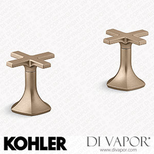 Kohler Deck-Mount Bath Faucet Handles with Cross Design (K-27018-3-BV) Spare Parts