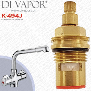 Hot Cartridge for Bristan K-494J Manhattan, Sigma & Aquadisc 2 TAD2CM Reginox Elbe Valves - Compatible Cartridge