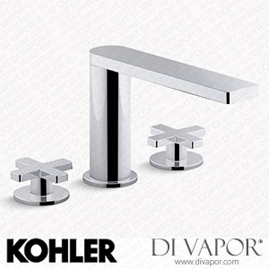 Kohler Widespread Bathroom Sink Tap with Cross Handles, 1.2 GPM (K-73060-3-CP) Spare Parts