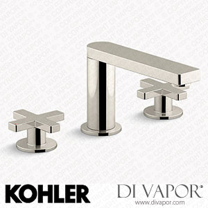 Kohler Widespread Bathroom Sink Tap with Cross Handles, 1.2 GPM (K-73060-3-SN) Spare Parts