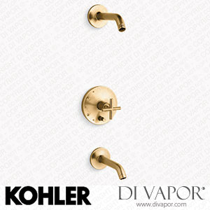 Kohler Bath and Shower Trim Kit with Push-Button Diverter and Cross Handle, without Showerhead (K-T14420-3l-2MB) Spare Parts