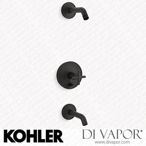 Kohler Bath and Shower Trim Kit with Push-Button Diverter and Cross Handle, without Showerhead (K-T14420-3l-BL) Spare Parts