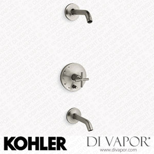 Kohler Bath and Shower Trim Kit with Push-Button Diverter and Cross Handle, without Showerhead (K-T14420-3l-BN) Spare Parts