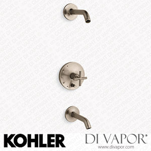 Kohler Bath and Shower Trim Kit with Push-Button Diverter and Cross Handle, without Showerhead (K-T14420-3l-BV) Spare Parts