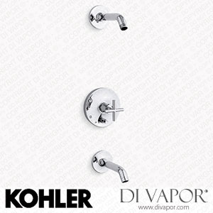 Kohler Bath and Shower Trim Kit with Push-Button Diverter and Cross Handle, without Showerhead (K-T14420-3l-CP) Spare Parts