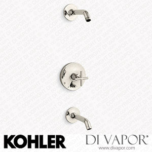 Kohler Bath and Shower Trim Kit with Push-Button Diverter and Cross Handle, without Showerhead (K-T14420-3l-SN) Spare Parts