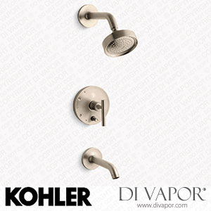 Kohler Bath and Shower Trim Kit with Push-Button Diverter and Lever Handle, 2.5 GPM (K-T14420-4-BV) Spare Parts