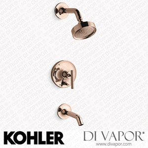 Kohler Bath and Shower Trim Kit with Push-Button Diverter and Lever Handle, 2.5 GPM (K-T14420-4-RGD) Spare Parts