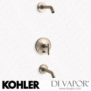 Kohler Bath and Shower Trim Kit with Push-Button Diverter and Lever Handle, without Showerhead (K-T14420-4l-BV) Spare Parts