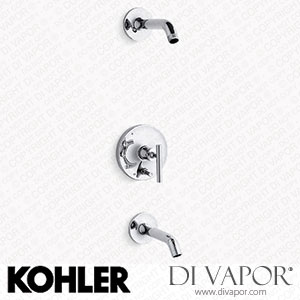 Kohler Bath and Shower Trim Kit with Push-Button Diverter and Lever Handle, without Showerhead (K-T14420-4l-CP) Spare Parts