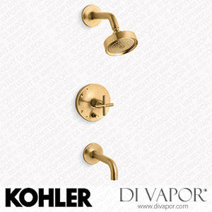 Kohler Bath and Shower Trim Kit with Push-Button Diverter and Cross Handle, 2.5 GPM (K-T14421-3-2MB) Spare Parts